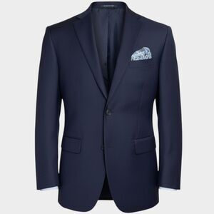 DKNY Men's Blazer Sport Coat Two Button Jacket 40R Navy Blue 2-Vent 100% Wool